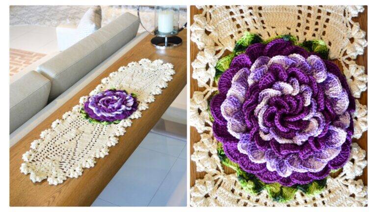 Caminho de Mesa Mega Flor com Gráfico e Receita
