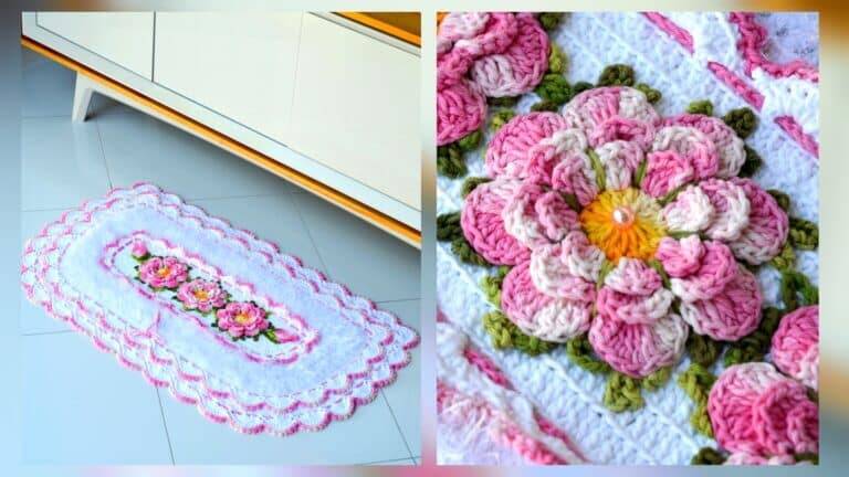 Modelinho de Tapete de Crochê Diferente: Receita e Gráfico