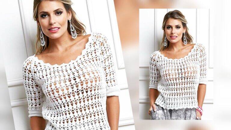 Blusa de crochê com receita! Aprenda já o passo a passo bem fácil