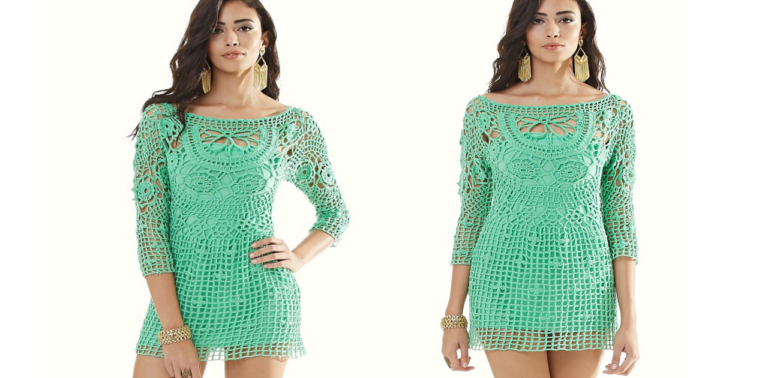 Aprenda o belíssimo vestido de crochê Hortelã: Receita e gráfico