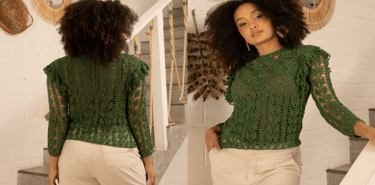 Aprenda a lindíssima blusa de crochê Cléa: Passo a passo