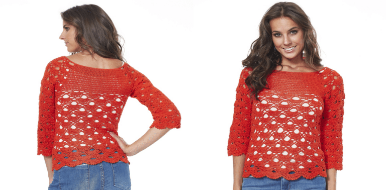 Faça a linda blusa de crochê Carmim: Receita e gráfico