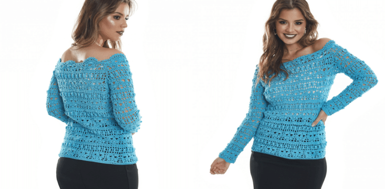 Linda blusa de crochê Serena: Receita e gráfico