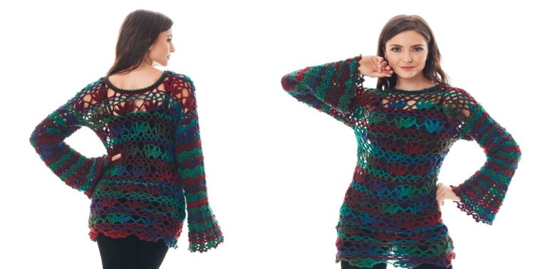 Blusa de crochê Flare: Receita e gráfico