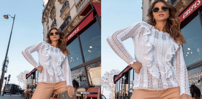 Blusa de crochê Charme: Receita e gráfico