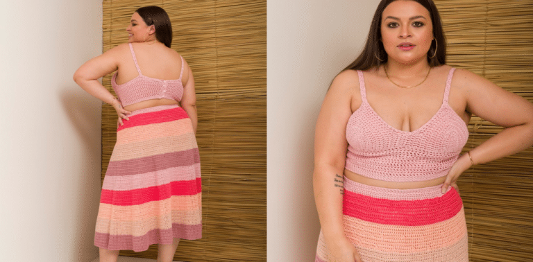 Faça o belíssimo conjunto de crochê Gloss com receita e gráfico