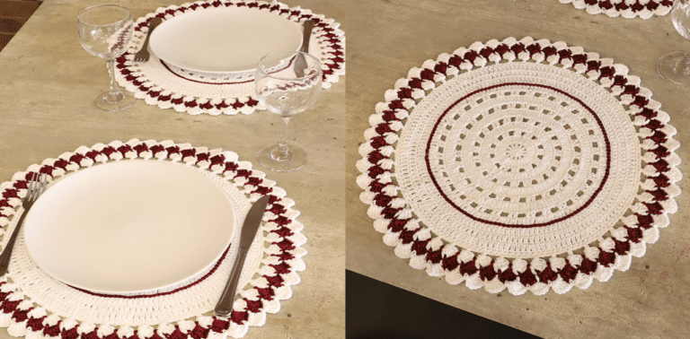Sousplat de Croche Redondo Jasmin: Receita e gráfico