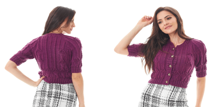 Faça a incrível blusa de tricô Roxa com passo a passo