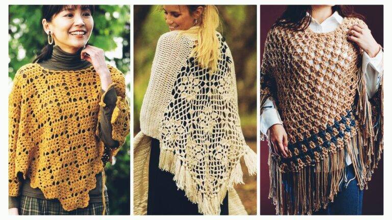 Ponchos de Crochê: 35 Modelos Lindos com Gráficos para Copiar