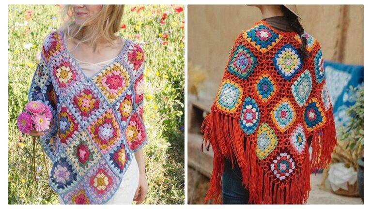 Poncho em Crochê com Square: Aprenda a Fazer essa Peça Versátil