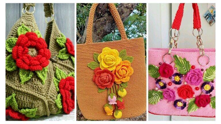 Bolsa de Crochê com Flor Aplicada: veja o passo a passo de como fazer