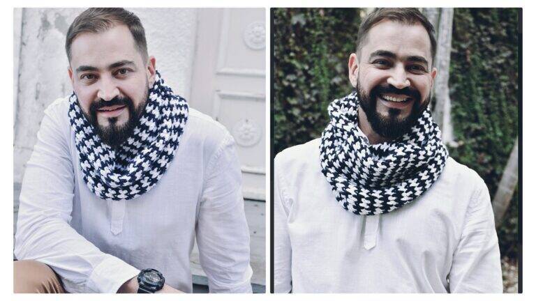 Cachecol de Crochê Masculino – Gola de Crochê Receita e Gráfico