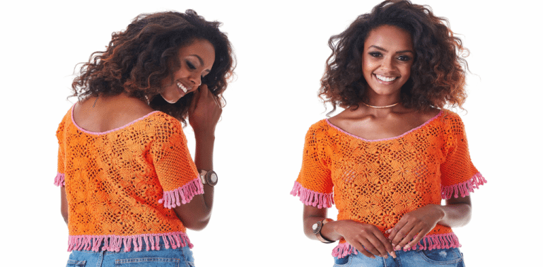 Blusa de crochê Pitaya: Receita e gráfico
