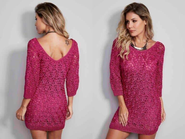 Vestido de Crochê Fio Encanto Pink: Passo a passo