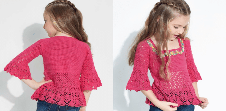Blusinha de crochê infantil Tutti Frutti com passo a passo
