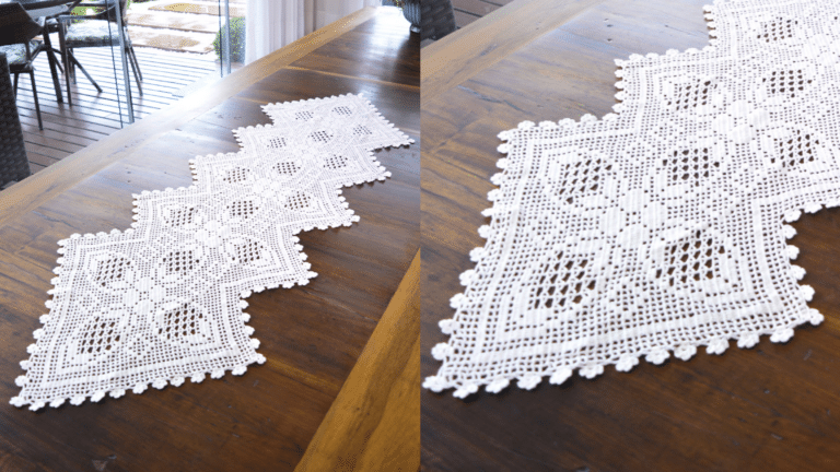 Um lindo trilho de mesa em crochê Cléa: Receita e gráfico