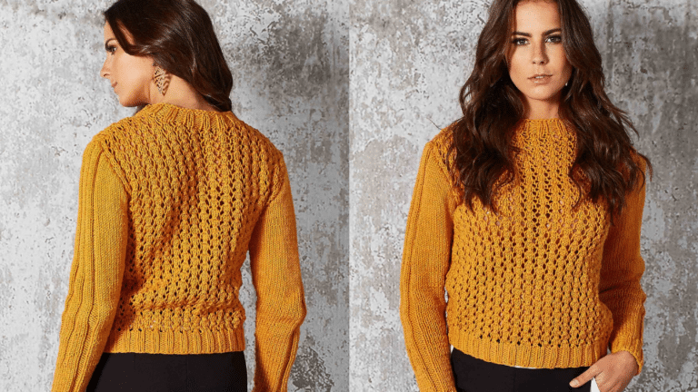 Faça a blusa de tricô mostarda com passo a passo
