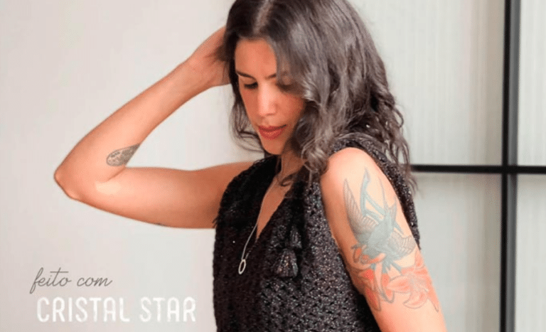 Cropped de Crochê Fio Cristal Star
