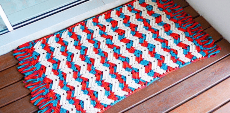 Lindo tapete de crochê Chevron: Receita e gráfico