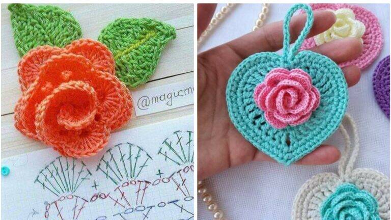 Flores de Crochê: 70 Modelos para Aplicação com Gráficos e Inspirações Fofas!