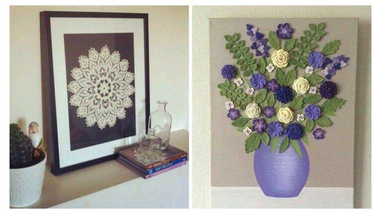 Diy Crochet- Quadros Decorados com Crochê: 60 Idéias Criativas