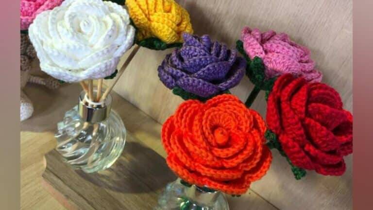 Dia das Mães: Rosa em Crochê Faça Você Mesmo