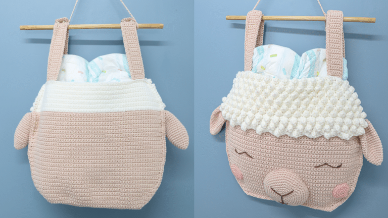 Fofíssimo Porta Fraldas de Crochê feito com fio Amigurumi