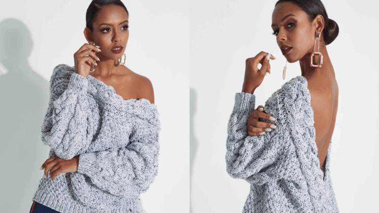 Faça a belíssima blusa de tricô costas abertas
