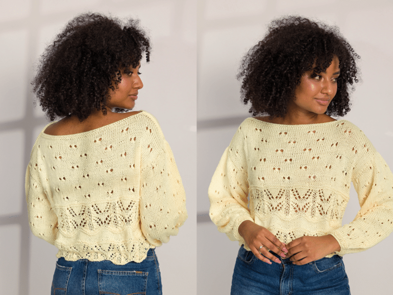 Faça a blusa de tricô Happy com passo a passo