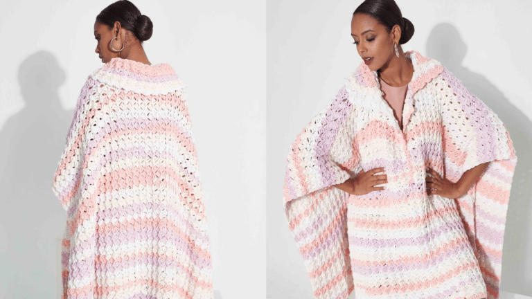 Mega poncho de crochê: Tutorial com gráfico e receita