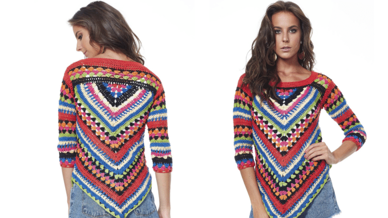 Blusa de crochê Inspired: Receita e gráfico