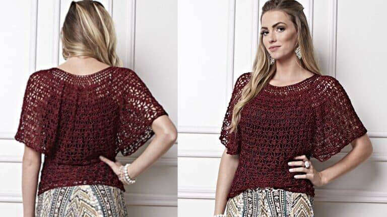 Blusa de crochê Encanto: Receita e gráfico