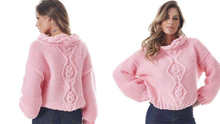 Blusa de tricô Rosa: Passo a passo
