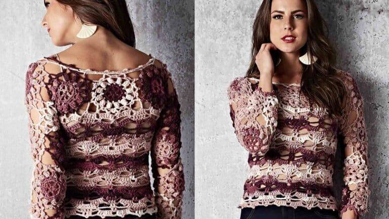 Blusa de crochê BATIK: Receita e gráfico