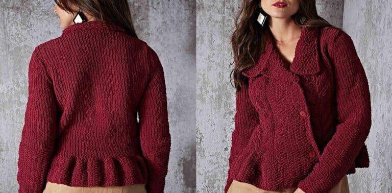 Faça a Jaqueta de tricô Veludo para arrasar no inverno