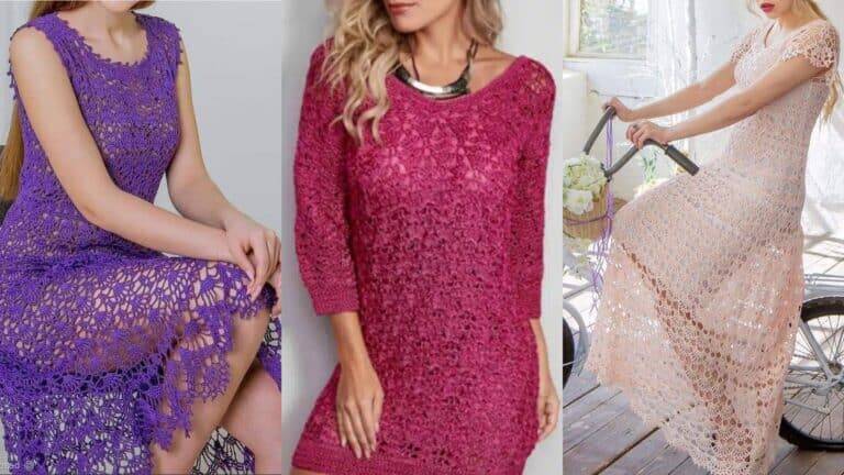 Vestido de Crochê com Gráfico: 21 Modelos deslumbrantes