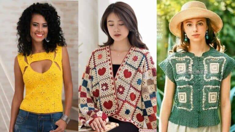 Blusas com Squares de Crochê: Peças modernas e fáceis