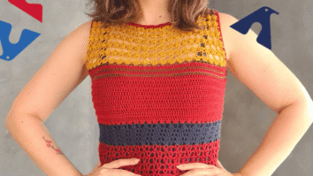 Regata de crochê feito com fio BRISA Pingouin