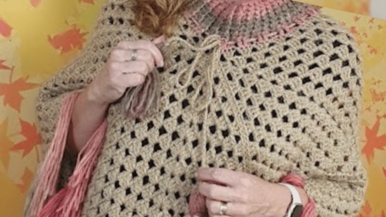 Poncho em Crochê Super Fácil e Lindo