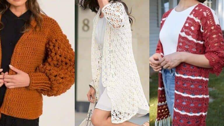 Cardigã de Crochê:  Inspirações e gráficos para fazer em casa