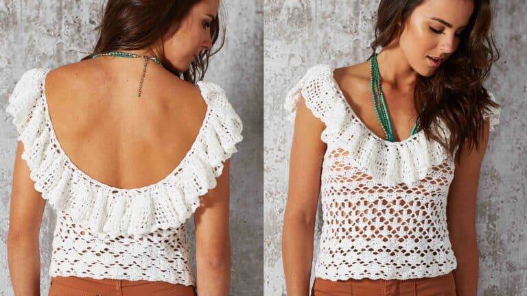Blusa de crochê Babado: Aprenda com passo a passo