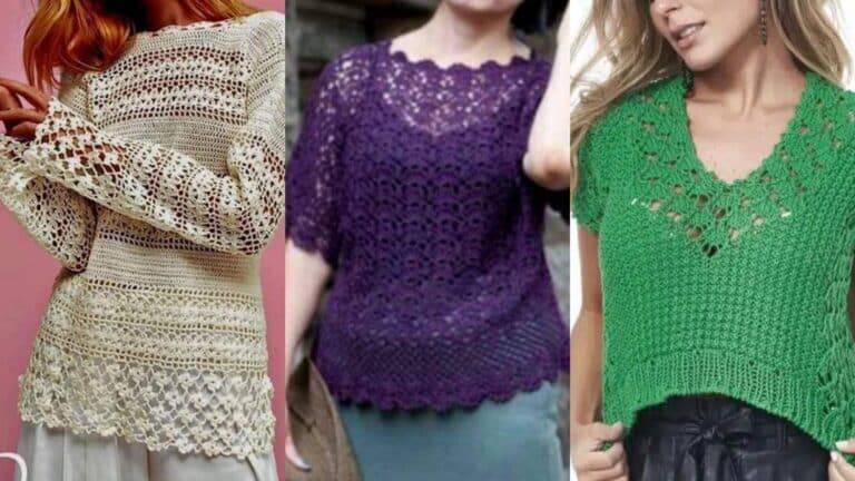 Blusas de Crochê Lindíssimas com Gráficos Grátis
