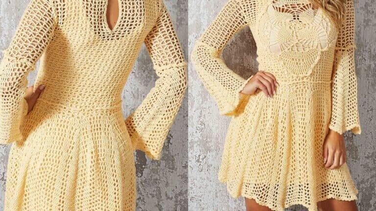 Vestido de crochê Candy Charme: Receita e gráfico