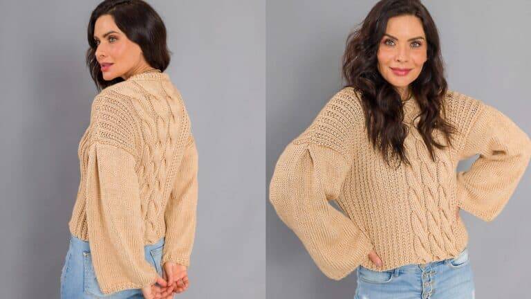 Faça a Blusa de Tricô Croissant e fique quentinha no inverno