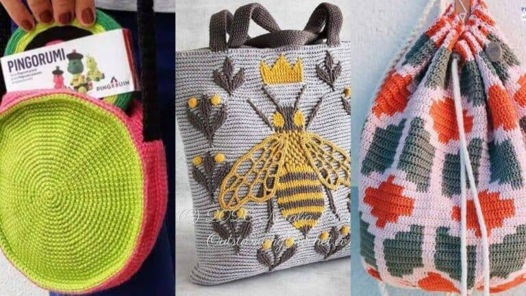 Bolsas de Crochê Criativas: Gráficos e Inspirações Imperdíveis