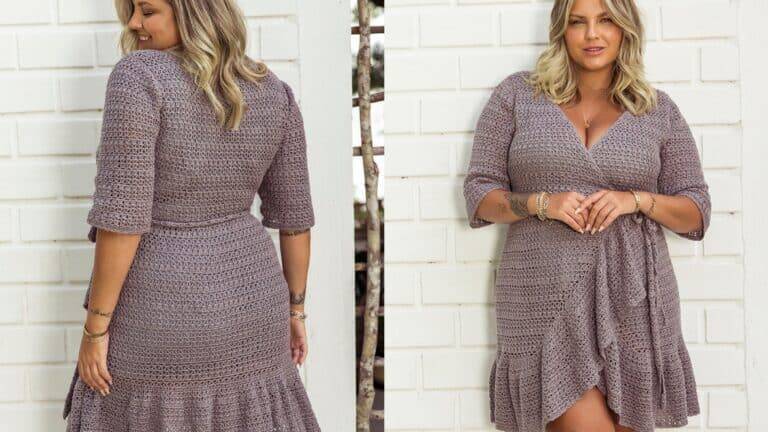 Faça o belíssimo Vestido de crochê Plus Size
