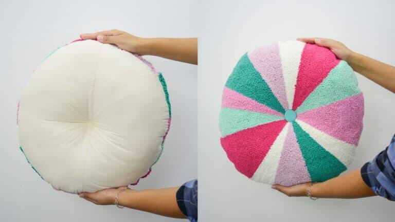 Almofada Carrossel: Punch Needle/ Bordado Russo