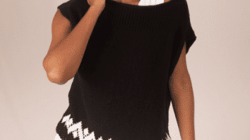 Blusa Preta Jacard Branco – Fio Tomie