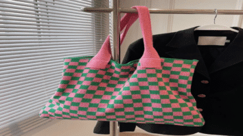 Bolsa de Crochê Xadrez Fácil De Fazer Com Gráficos