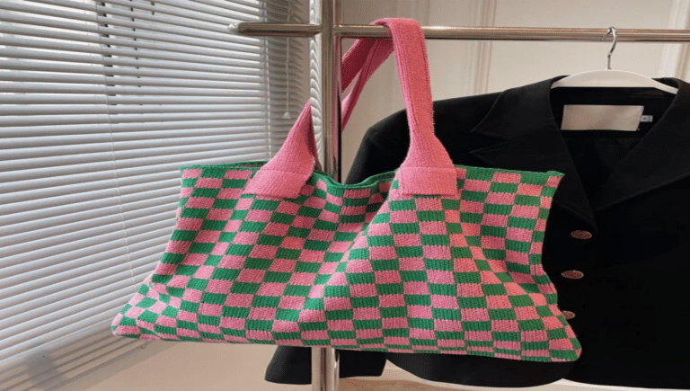 Bolsa de Crochê Xadrez Fácil De Fazer Com Gráficos